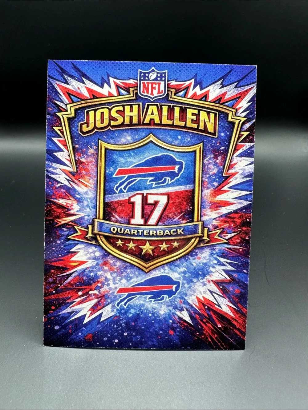 Josh Allen Signed NFL Kaboom Novelty Football Card. Buffalo Bills.